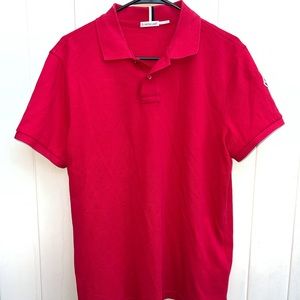 Red Moncler polo shirt